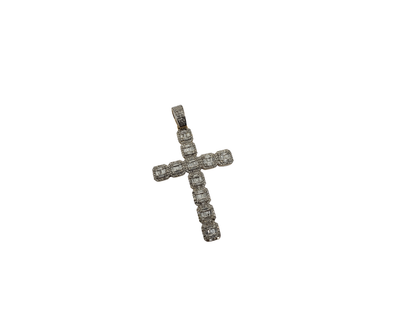 Cross Bench 3.00CT Diamond Pendant in 10k Gold DP-0026