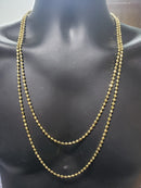 10k Moon Ball Chain Yellow Gold New