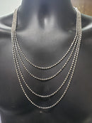 10k Moon Ball Chain White Gold New