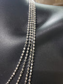 10k Moon Ball Chain White Gold New