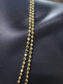 10k Moon Ball Chain Yellow Gold New
