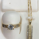 Medusa Necklace +  Medusa Ring in 10k Gold