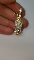 Reaper Pendant  0.75ct diamonds 10k gold SP 11653B