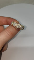 10k 0.85ct emraude round Cut diamond Ring NEW