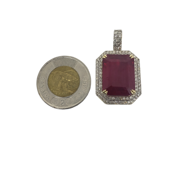 10K 1.72ct Diamonds Red Ruby Pendant in 10k gold GCLA-011