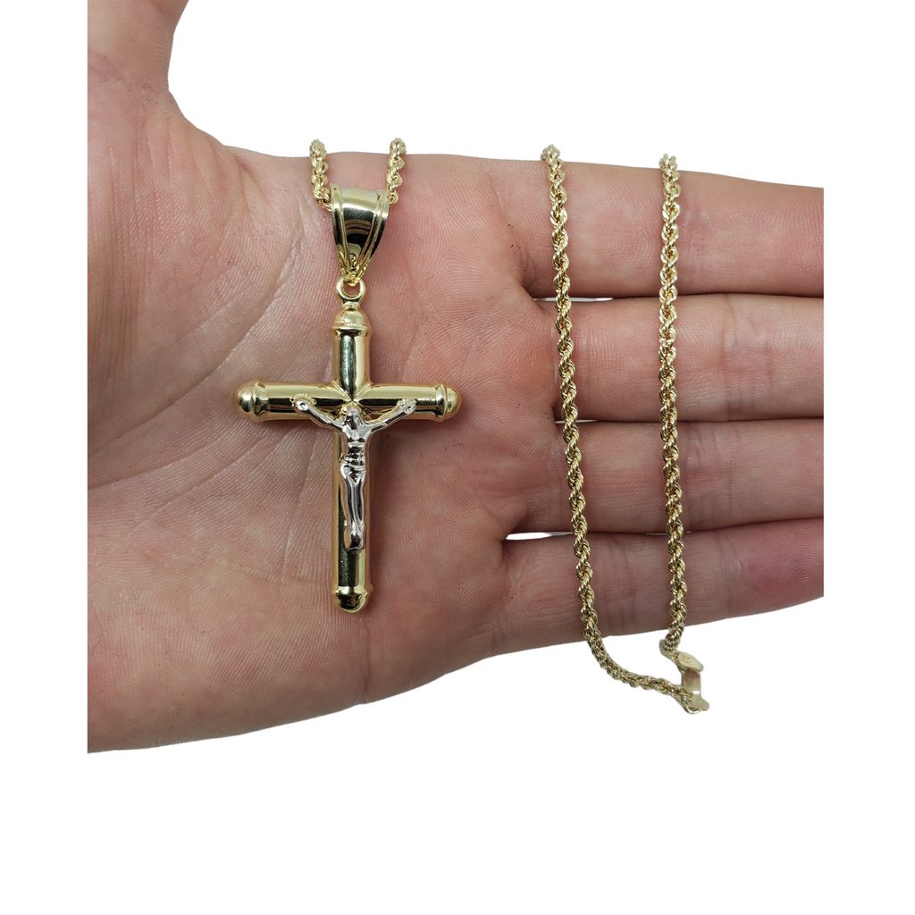 Jesus Rope Silver Chain 10k Rope chain + Jesus Christ 10k NEW