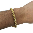 10k 6mm Bracelet de corde diamantée Solide