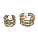 10K Yellow Gold 2 Tone Earring WE-010