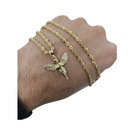 10K Yellow Gold Rope Chain with Angel Pendant GC-028
