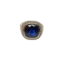 Arcadia Sapphire & Greek Key Gold Ring 10K LA012