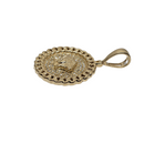 0.35ct Greek Design Diamond Pendant Cuban Style  in 10k SP 11082