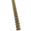 Bracelet solide 13mm Monaco or jaune  10k 9,50ct diamants SI