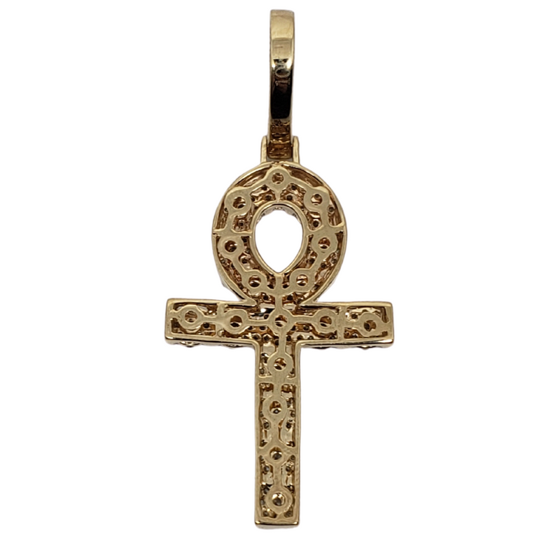 Cross-of-life 1.06ct Gold Pendant in 10k Gold SP 10717