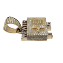 Pendentif personnalisé Coffre-fort 3,00ct diamants Or massif 10 carats GCLA-003