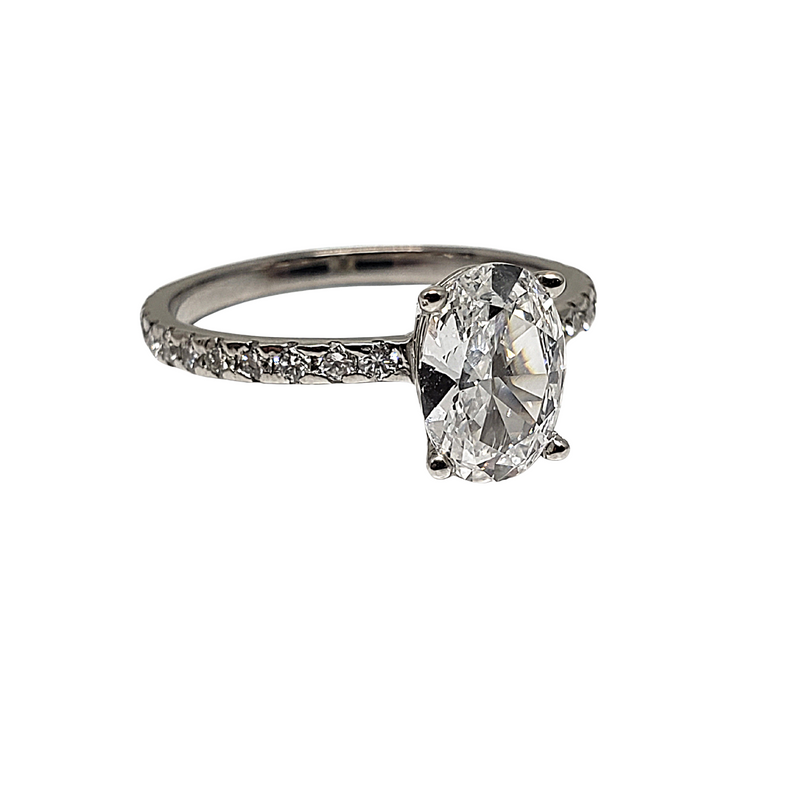14k 1.00 Ct Oval Center Diamond - Engagement Ring