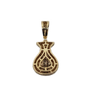 Money-Bag 0.84ct Diamond Pendant in 10k SP 10870
