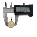 0.35ct Greek Design Diamond Pendant Cuban Style  in 10k SP 11082