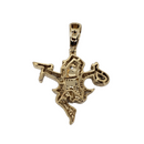  Pendentif diamants Sac d'argent 0.34ct en or 10k SP 11148