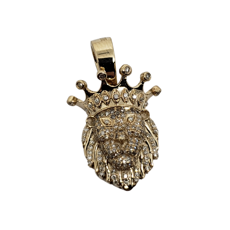 Lion-Crown-King 0.28ct Diamond Pendant in 10k SP 10875 A