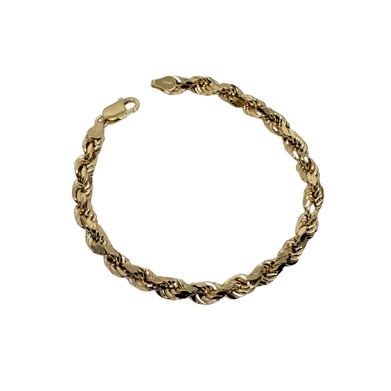 6.04mm Rope Chain Bracelet 10K Yellow Gold Bracelet for Men RCB004