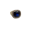 Arcadia Sapphire & Greek Key Gold Ring 10K LA012