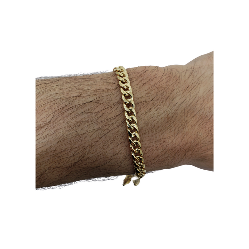 5.3mm Miami Cuban Link 10K Yellow Gold Bracelet for Men BMC002
