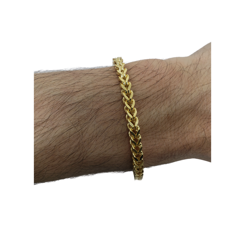 4.4MM 10k Yellow Gold Franco Bracelet FBG-006