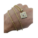 10K Yellow Gold Rope Chain with medusa Medallion GC-027