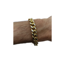 11mm Two Tone Diamond Cut Miami Cuban Link 10K Yellow Gold Bracelet BMC008