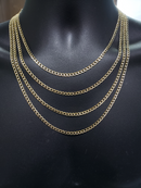 3.5MM Curb Chain Coupe Diamond Cut 10 Karat Gold Alecco-001