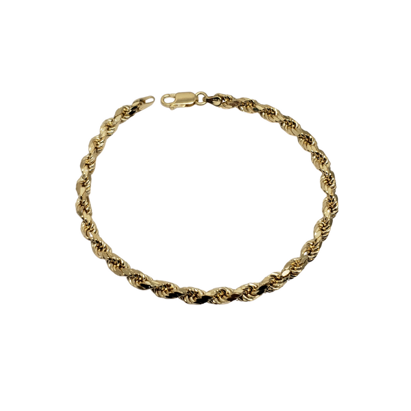 4.3mm Rope Chain Bracelet 10K Yellow Gold Bracelet for Men RCB002