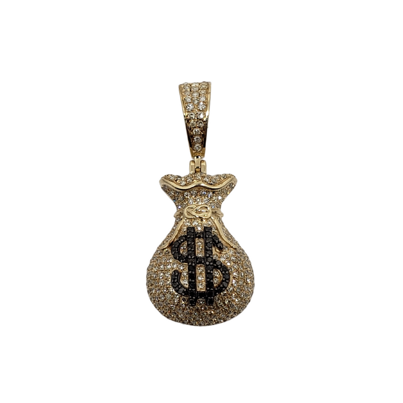 Money-Bag 0.84ct Diamond Pendant in 10k SP 10870