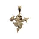  Pendentif diamants Sac d'argent 0.34ct en or 10k SP 11148