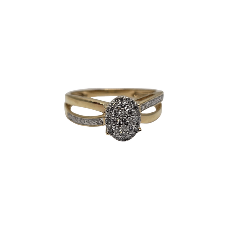 Cintia 14K Gold Oval Diamond Ring BUR-375