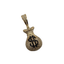 Money-Bag 0.84ct Diamond Pendant in 10k SP 10870