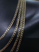 3.5MM Curb Chain Coupe Diamond Cut 10 Karat Gold Alecco-001