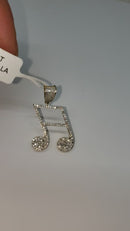 Music Pendant 0.64ct of diamonds 10k Gold NEW