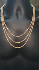 4mm Chaîne Ice or rose 10k Nouveau