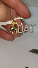 Goat Custom Pendant 0.21ct of diamonds 10k Gold NEW