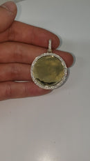 10k 1.10ct SI Diamond Double layered Memory Grand Round Pendant