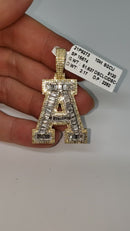 Letter A 2.17ct  baguettes of diamonds 10k Gold NEW