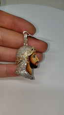 Jesus Enamel 1.77ct of diamonds 10k Gold