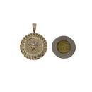 10k Greek design Pendant cuban style