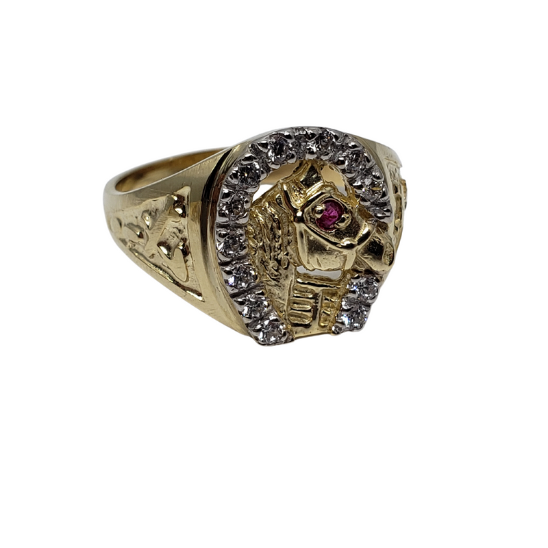 Horse Gold Ring 10K Gold S-017