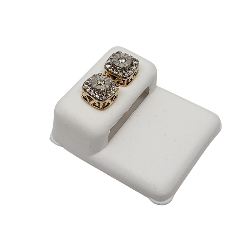 Boucles d'oreilles avec diamants 0,35ct en or jaune 10k SE13642