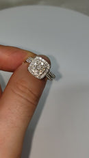 10k 1.00ct Halo Diamond Ring New