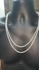 Chaîne de glace de 5 mm en or blanc 10k Nouveau