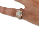 Bague  fiançailles+mariage Double   1.00ct diamants  Cushion Vintage - orquebec