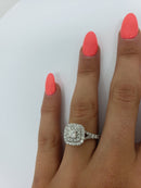 Bague halo 1.00ct de diamants en or jaune 14k - orquebec