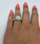 Bague halo 1.00ct de diamants en or jaune 14k - orquebec